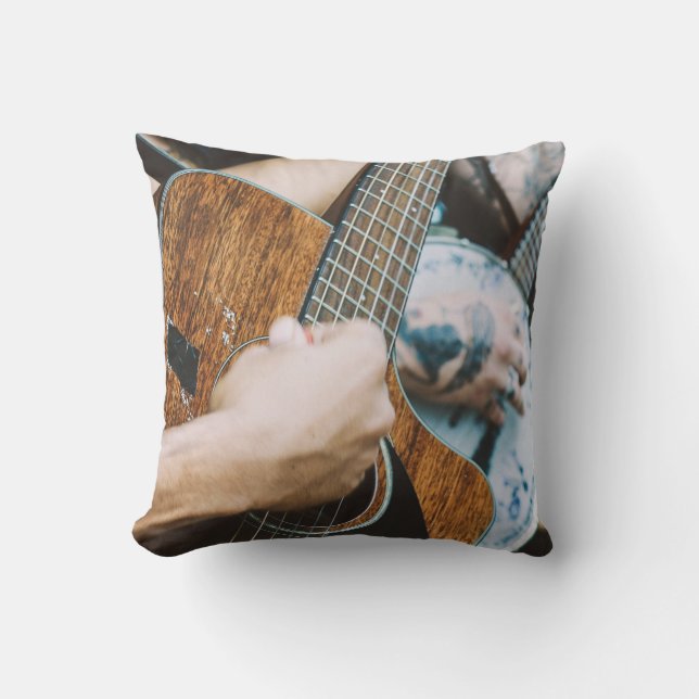 Awesome Guitar Throw Pillow (Front)