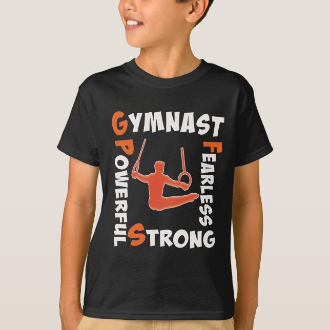Awesome Gymnastics Boy Gymnast power strength T-Shirt (Front)