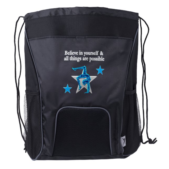 AWESOME GYMNASTICS CHAMPION DRAWSTRING BACKPACK (Front)