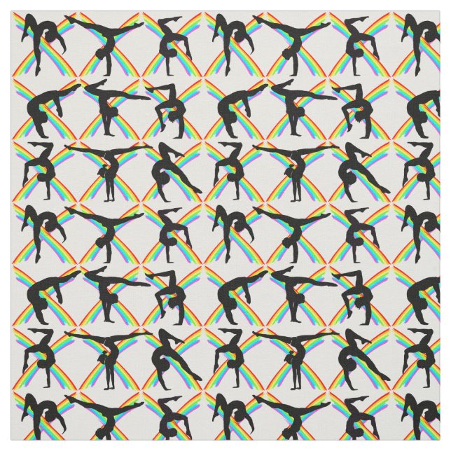 AWESOME GYMNASTICS GRAPHIC PRINT FABRIC (Swatch)
