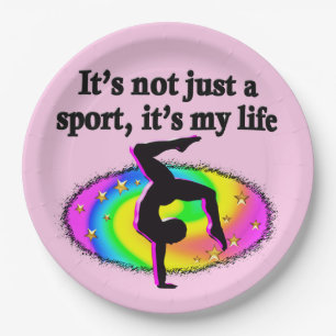 AWESOME GYMNASTICS PARTY PAPER PLATES