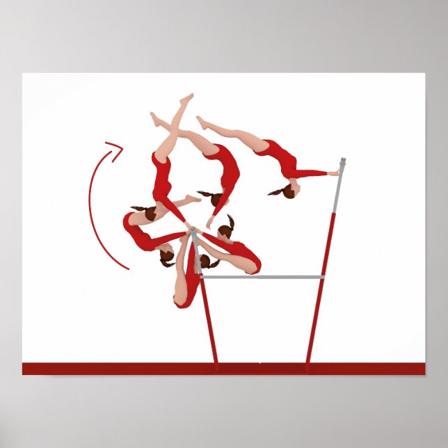 Awesome Gymnastics Poster - uneven bars (Front)