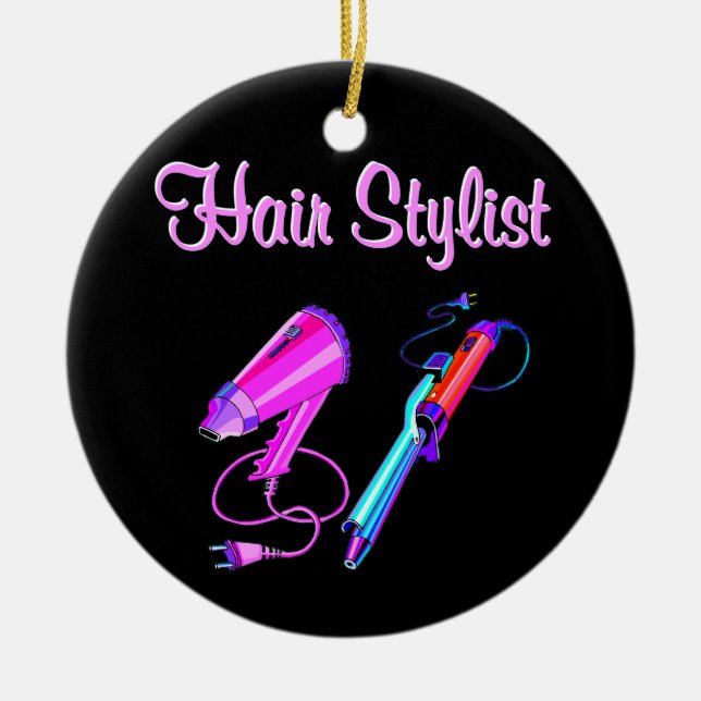 AWESOME HAIR STYLIST TEES AND GIFTS CERAMIC ORNAMENT (Front)