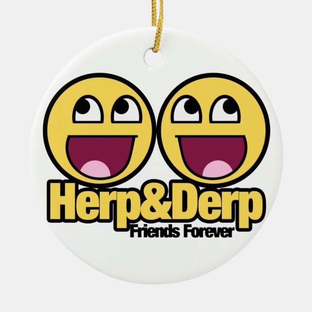Awesome Herp and Derp Ceramic Ornament (Front)