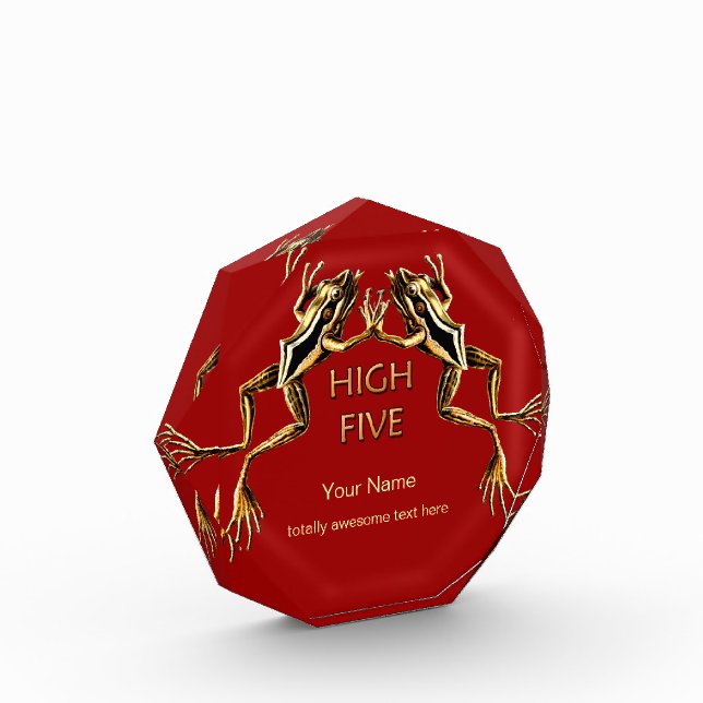 Awesome High Five Frogs Congratulations Award (Left)