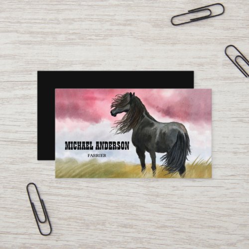 Awesome Horse Watercolor Business Card