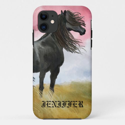 Awesome Horse Watercolor iPhone 11 Case