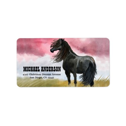 Awesome Horse Watercolor Label