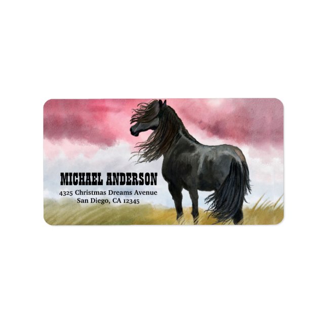 Awesome Horse Watercolor Label (Front)