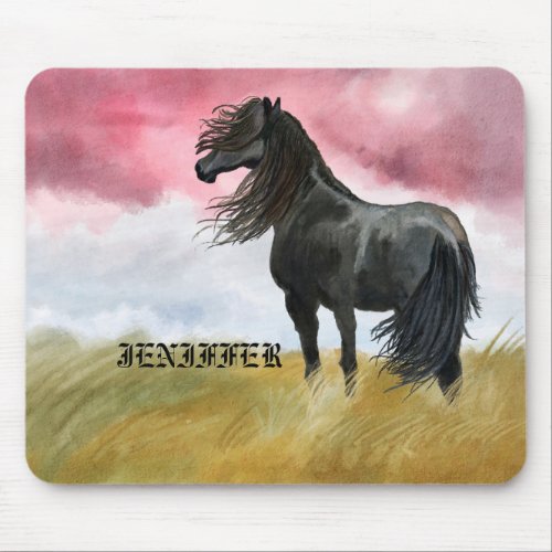 Awesome Horse Watercolor Mouse Pad