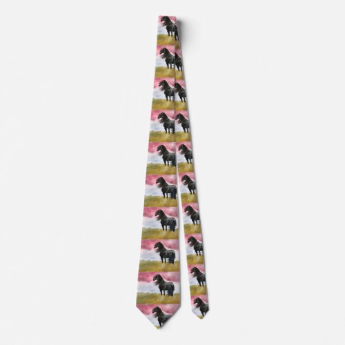 Awesome Horse Watercolor Neck Tie