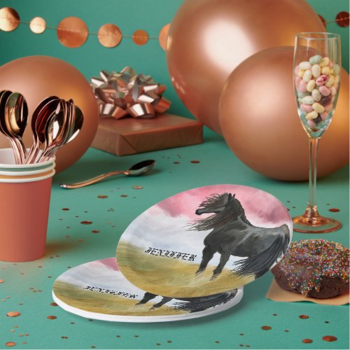 Awesome Horse Watercolor  Paper Plates