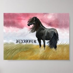 Awesome Horse Watercolor Poster