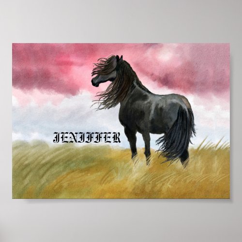Awesome Horse Watercolor Poster