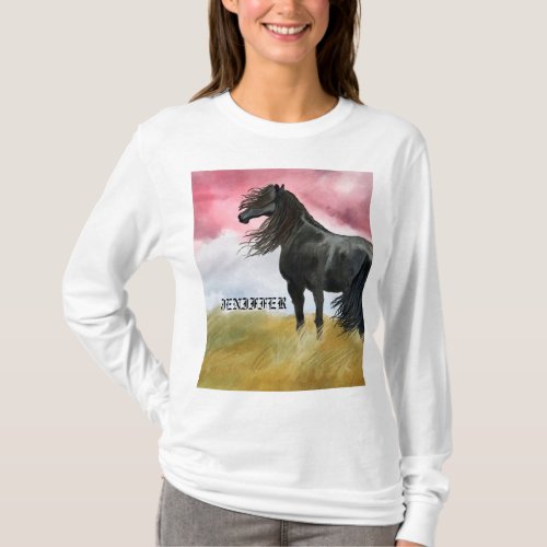 Awesome Horse Watercolor T_Shirt