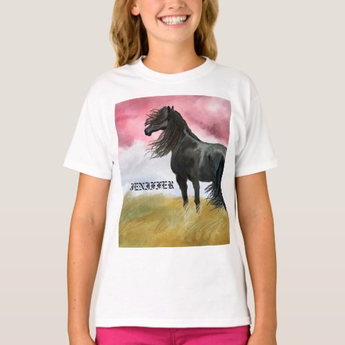 Awesome Horse Watercolor T_Shirt