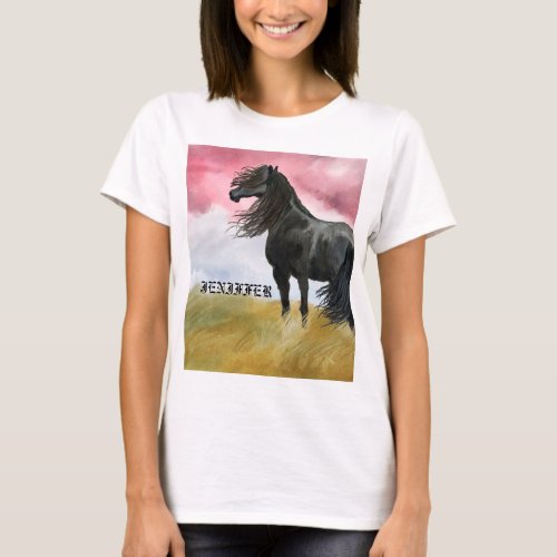 Awesome Horse Watercolor T_Shirt