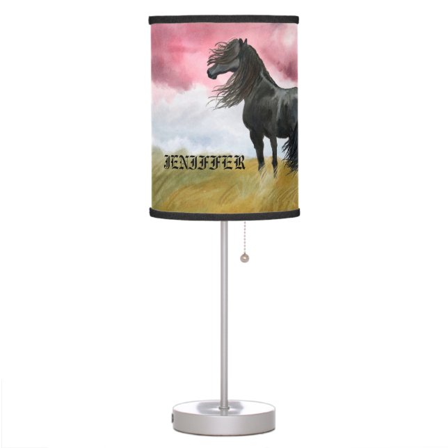 Awesome Horse Watercolor Table Lamp (Left)