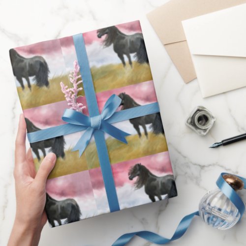 Awesome Horse Watercolor Wrapping Paper