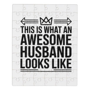 Awesome Husband Crown Typography Jigsaw Puzzle