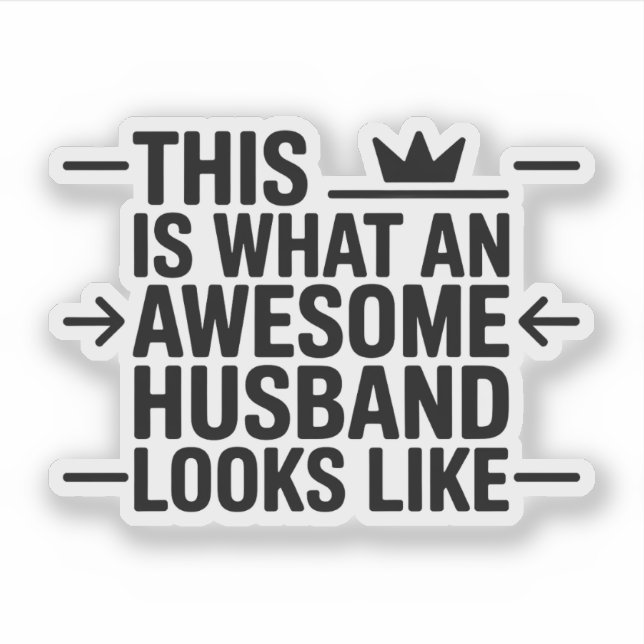 Awesome Husband Graphic Typography Sticker (Front)