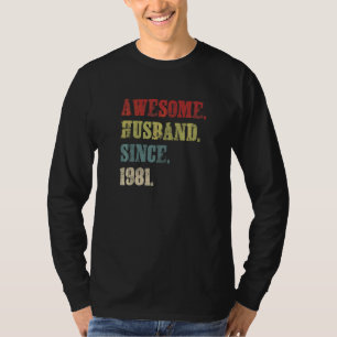 Awesome Husband Since 1981  41 Wedding Aniversary T-Shirt