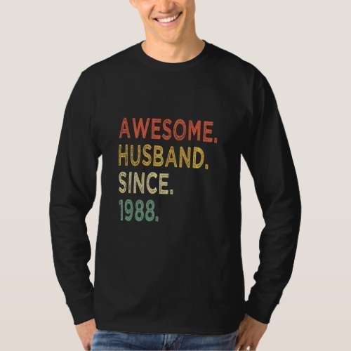 Awesome Husband Since 1988 34 Wedding Aniversary  T_Shirt