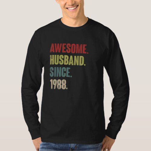 Awesome Husband Since 1988 34 Wedding Aniversary   T_Shirt