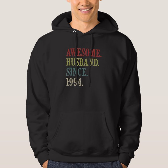 Awesome Husband Since 1994 28 Wedding Aniversary Hoodie (Front)