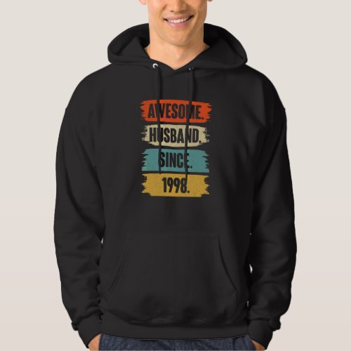 Awesome Husband Since 1998 Vintage 24 Wedding Aniv Hoodie