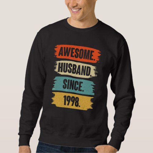 Awesome Husband Since 1998 Vintage 24 Wedding Aniv Sweatshirt