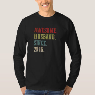 Awesome Husband Since 2016  6 Wedding Aniversary   T-Shirt