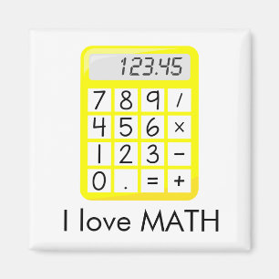 Awesome I love Math Calculator Magnet