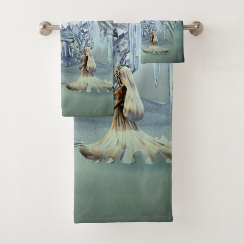 Awesome ice dragon bath towel set