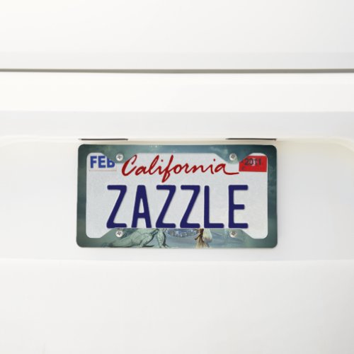Awesome ice dragon license plate frame