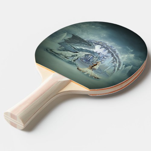 Awesome ice dragon ping pong paddle