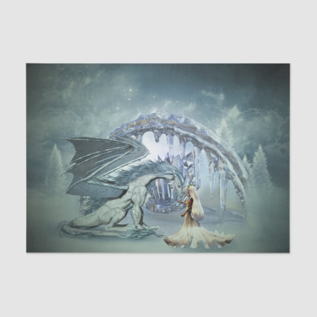 Awesome ice dragon tissue paper (Front)