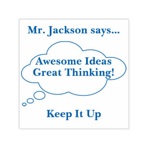 Awesome Ideas Teacher Rubber Stamp