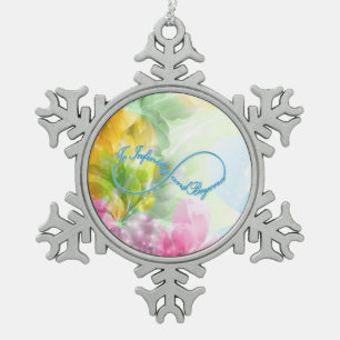 Awesome Infinity symbol "To infinity and beyond" Snowflake Pewter Christmas Ornament