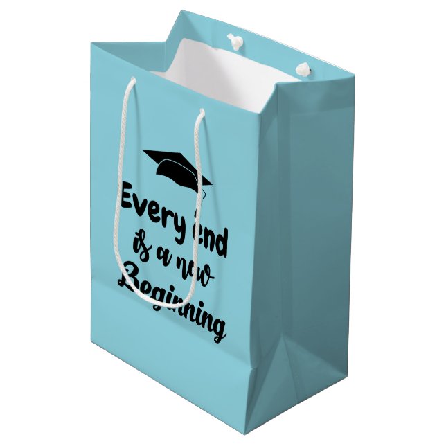 Awesome inspirational word art graduation medium gift bag (Front Angled)