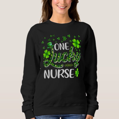 Awesome Irish Nurse St Patricks Day Leopard Glitte Sweatshirt