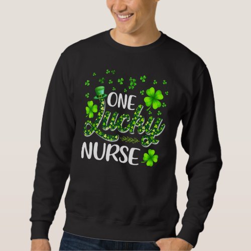 Awesome Irish Nurse St Patricks Day Leopard Glitte Sweatshirt