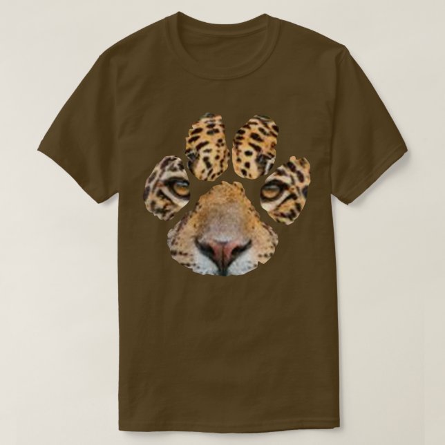 Awesome Jaguar Paw Print   Mens & Womens & Kids  T-Shirt (Design Front)