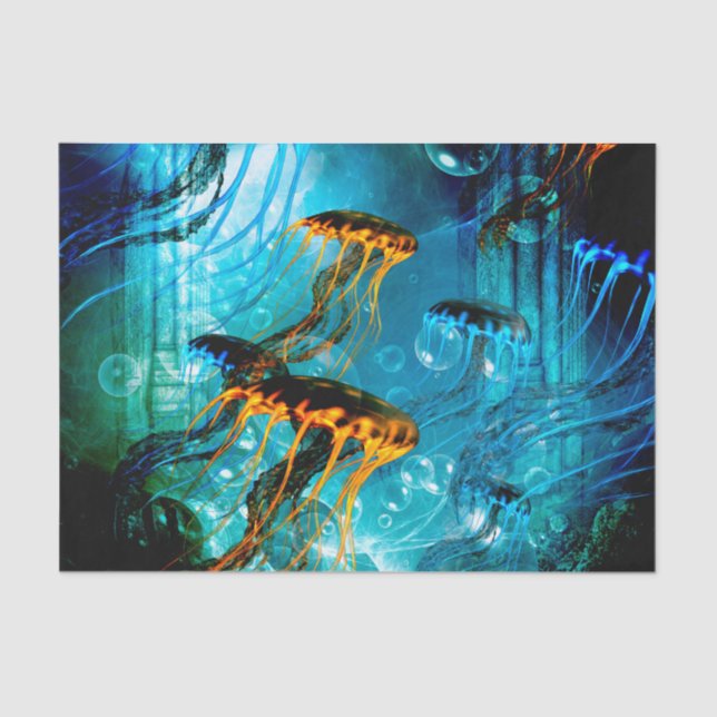 Awesome jellyfish,underwater world tissue paper (Front)