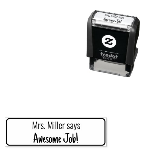 Awesome Job and Teachers Name Text Template Self_inking Stamp