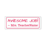 [ Thumbnail: "Awesome Job!" + Custom Teacher Name Self-Inking Stamp ]