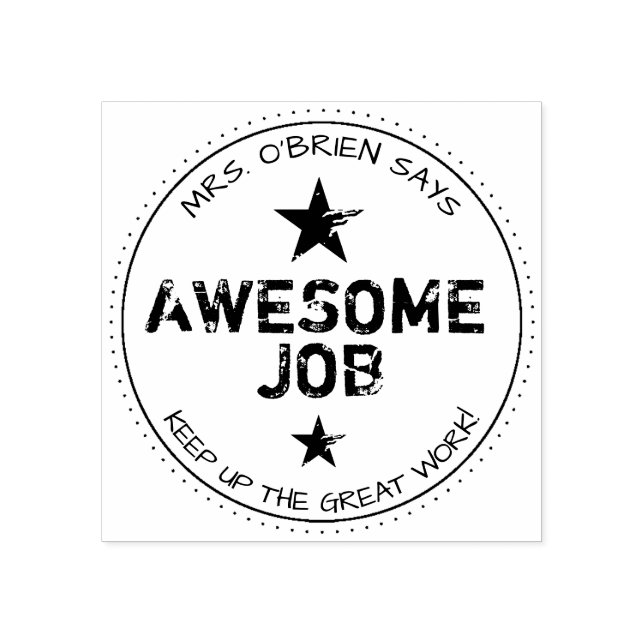 Awesome Job | Personalized Teachers Rubber Stamp (Imprint)