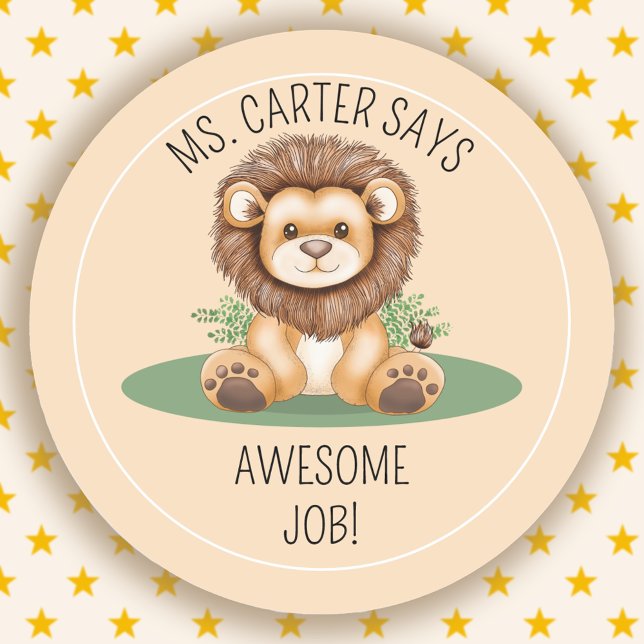 AWESOME JOB School Teacher Student Reward Sticker (AWESOME JOB School Teacher Student Reward Sticker. Personalize with your own name and message.)