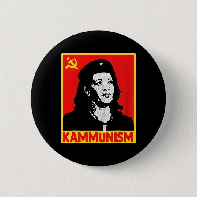 Awesome Kamala Harris Kammunism Communism Harris W Button (Front)