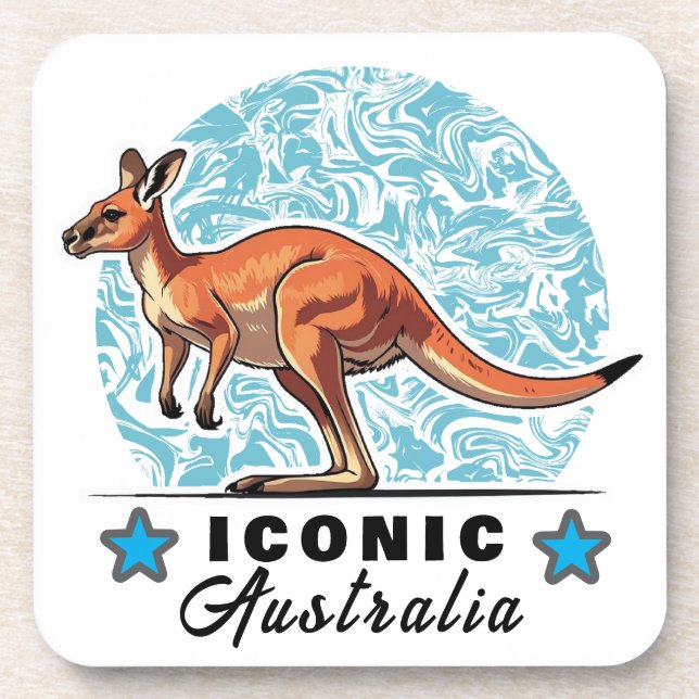 awesome kangaroo beverage coaster (Front)